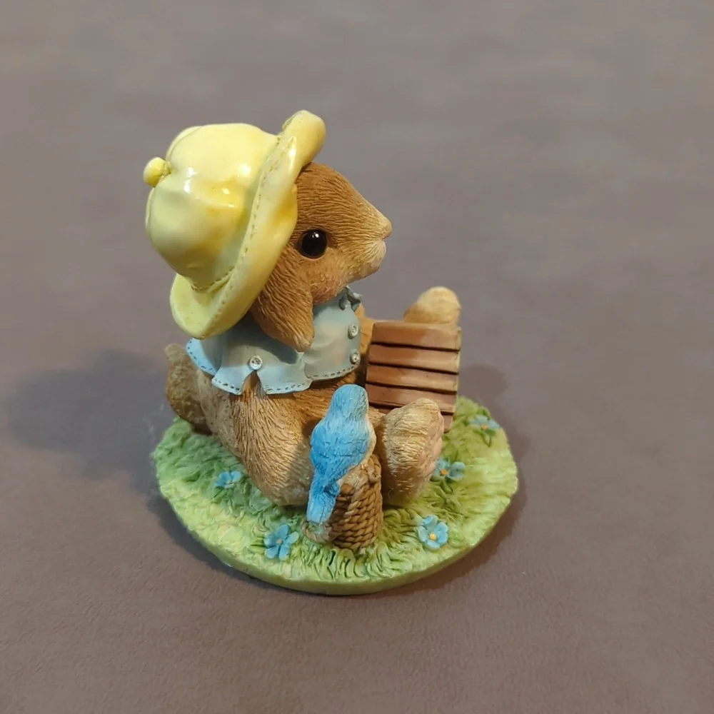 Vintage 1995 My Blushing Bunnies Bless This Home Numbered 81/151 Bluebird House